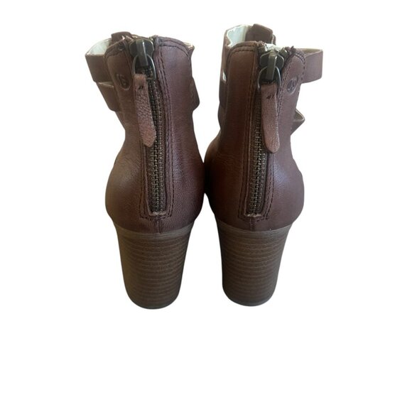 Josef Seibel Bonnie Ankle Booties Cage Cutout Brown Heel Leather Size 39 Women's - Picture 6 of 15